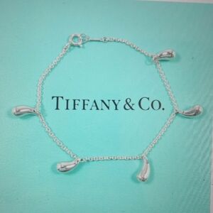 Tiffany & Co. Silver Charm Bracelet with Teardrop Accents